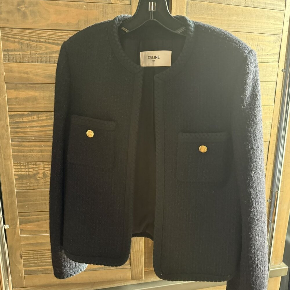 Celine Wool Jacket Navy